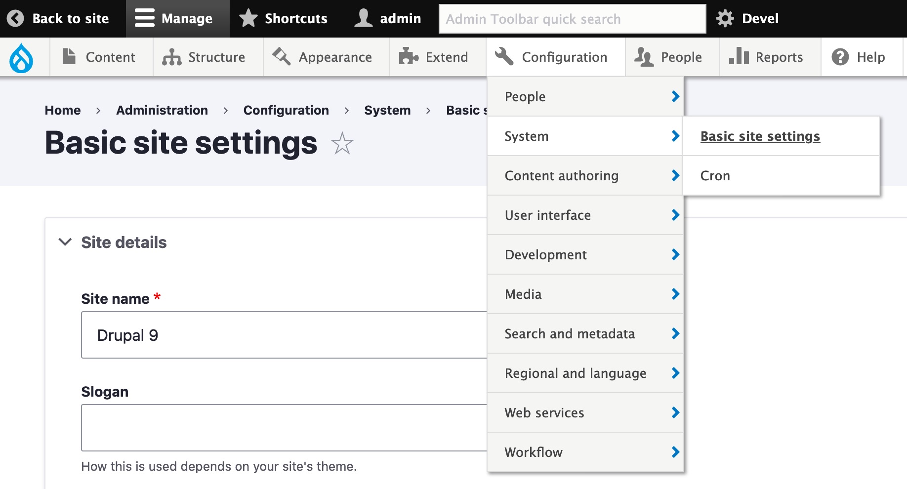Drupal Admin Toolbar Module
