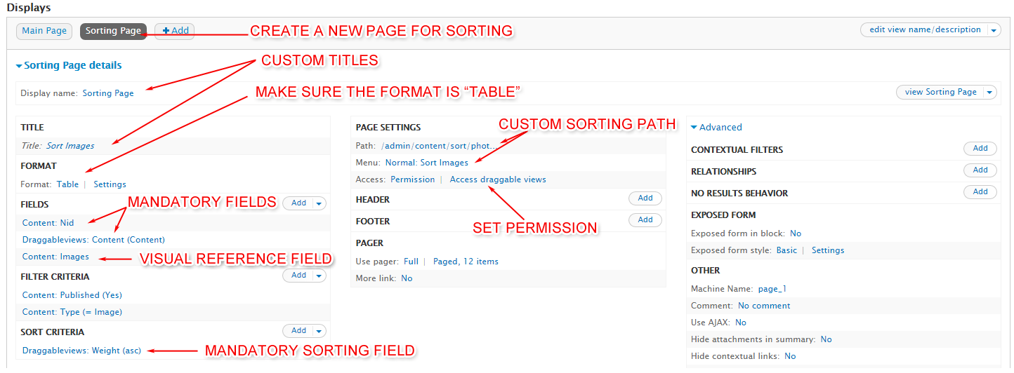 Drupal DraggableViews Views Setup